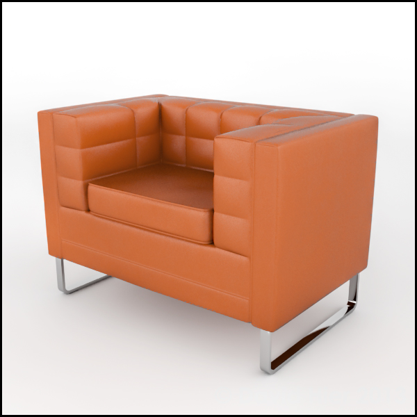 Free tufted leather armchair model
