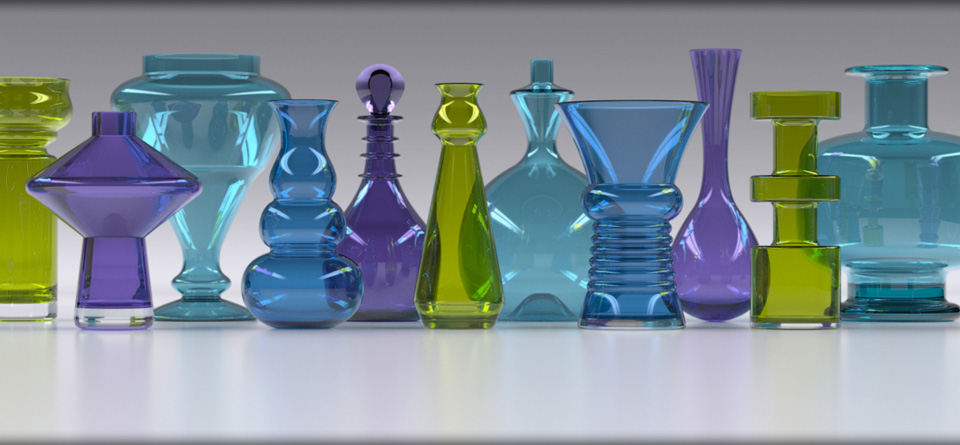 Glass vases product visualisation